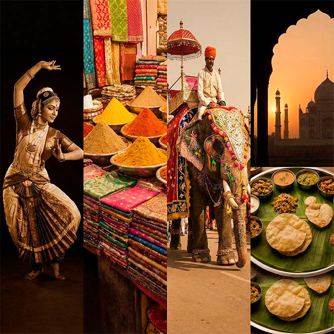 Indian cultural Elements fused into one