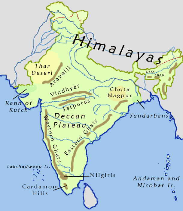 India-geographical-map