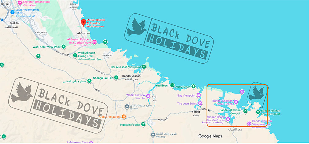 Bandar Khayran Trip map