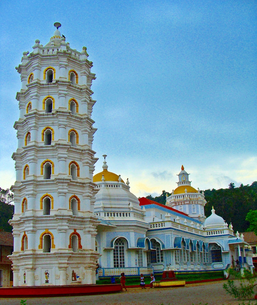 temple, goa, shree manguesh, prio, durga temple, india, ancient, architecture, building, landmark, history, historic, blue history, goa, goa, goa, goa, goa